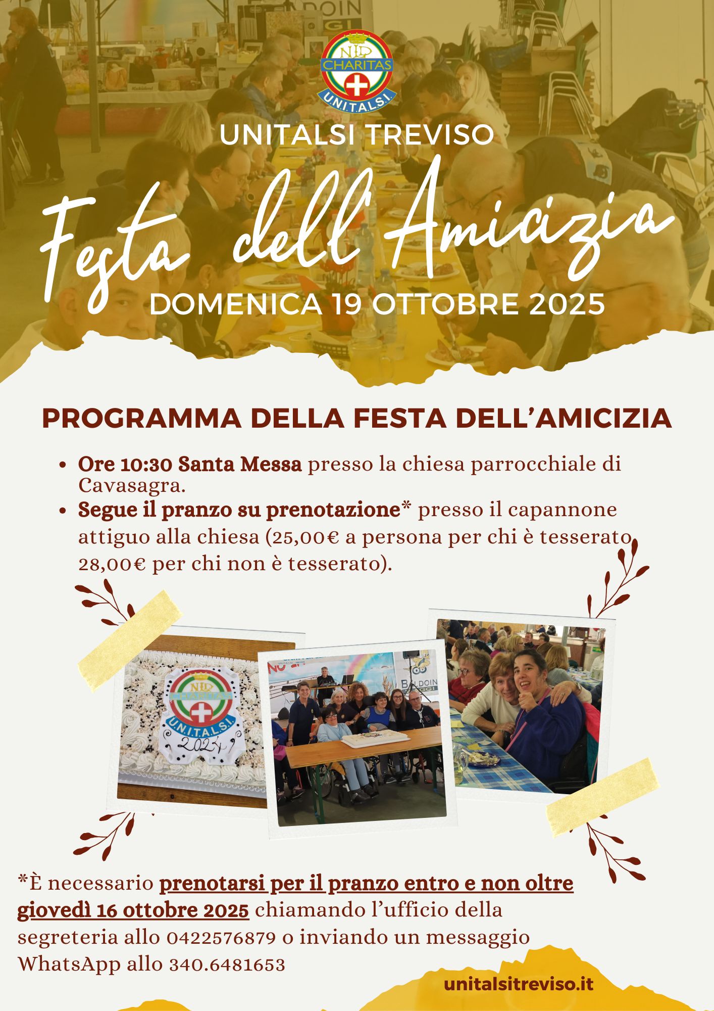 Treviso: 19 ottobre 2025 Festa dell’Amicizia